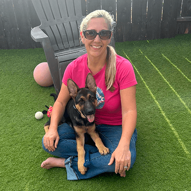 April with her dog
