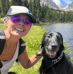 Rebecca with her dog